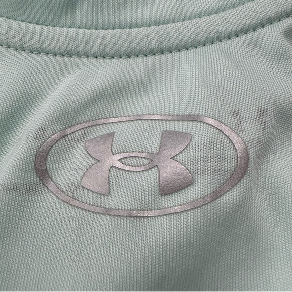 Under Armour Loose-Fit Women's Mint Green Ombre Logo Racerback Tank Top, Large - Picture 6 of 7